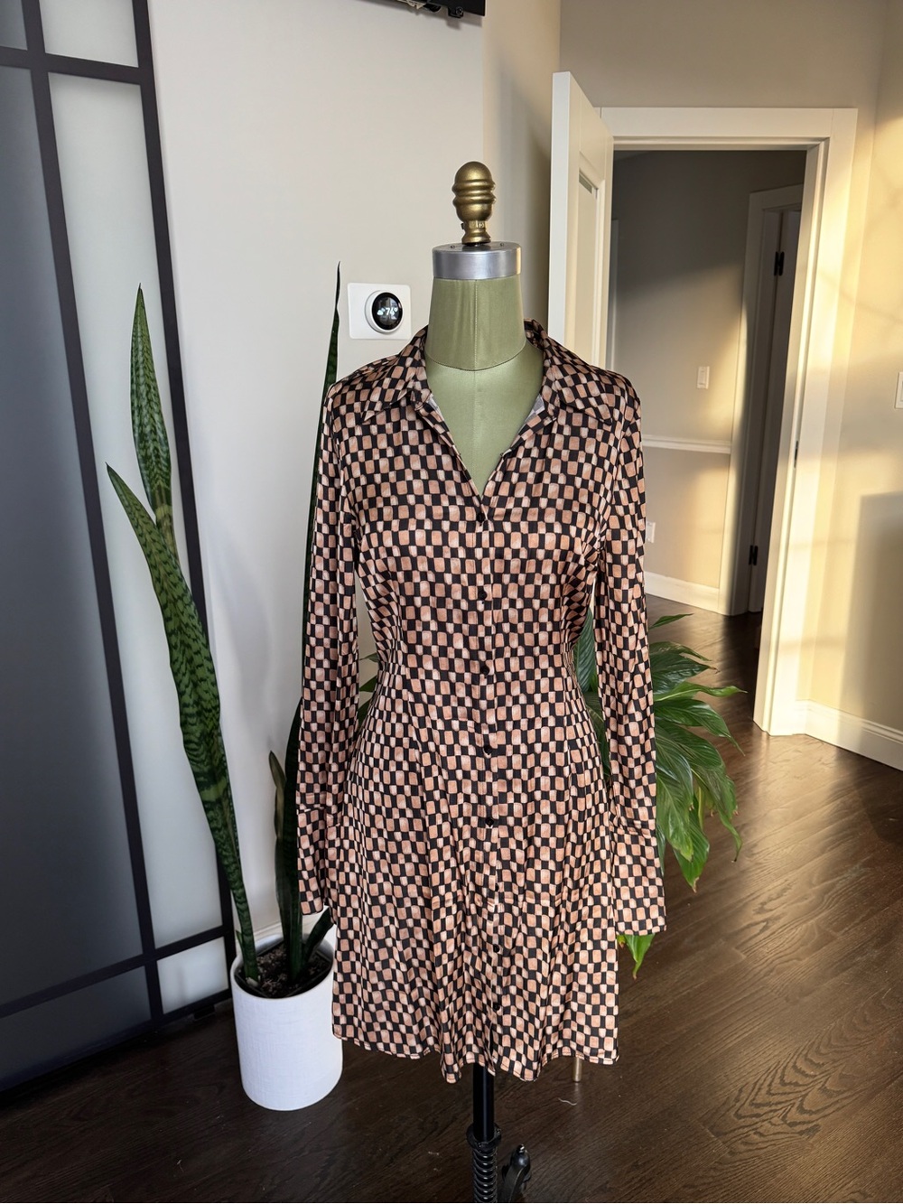 Abercrombie & Fitch Printed Mini Shirt Dress